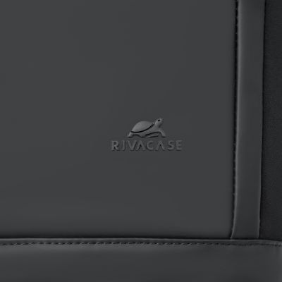 21. Rivacase Eden plecak City backpack Czarny Poliester, Skóra woskowana (Pull Up)