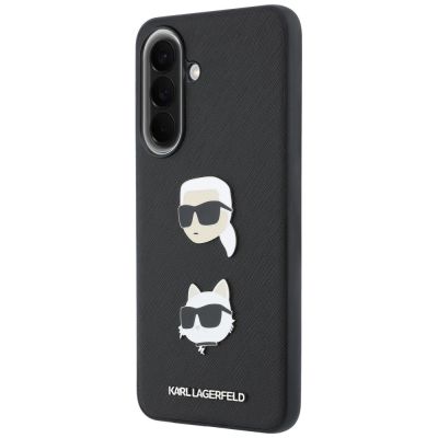 2. Etui Karl Lagerfeld w/ Karl&Choupette Heads Pins&Logo na Samsung Galaxy A37 5G - czarne