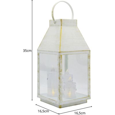 4. LATARNIA LAMPION ADWENTOWY RORATY LED 35CM 3 ŚWIECE BIAŁY