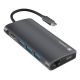MULTIPORT ADAPTER NATEC FOWLER 2 V2 USB-C 8W1 HUB ->USB 3.0 3X, HDMI 4K, USB-C, RJ45, SD, MICRO SD