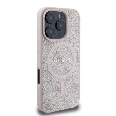 2. Etui Guess 4G Ring Classic Logo MagSafe na iPhone 16 Pro - różowe