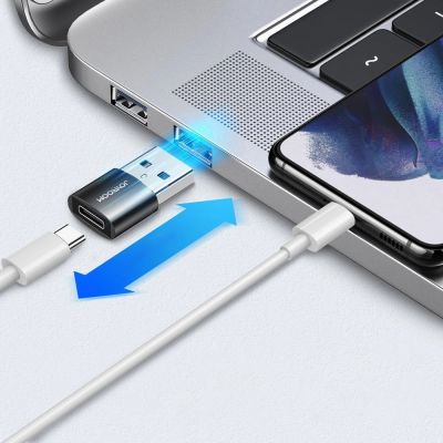 2. Joyroom adapter przejściówka z USB Typ C (żeński) na USB (męski) 2 szt. czarny (S-H152 Black)