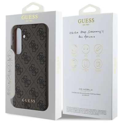 8. Guess GUHCS24FEG4GFBR S24 FE S721         brązowy/brown hardcase 4G Metal Gold Logo