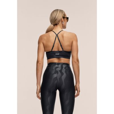 4. Stanik sportowy CASALL Sleek Strappy Sports Bra Printed kolor czarny