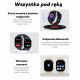 16. Smartwatch Damski GRAVITY GT15-11 Granatowy Pasek Silikonowy + Złota Bransoleta
