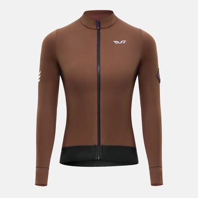 2. Bluza kolarska damska Rockbros YDWT006 TVI ocieplana jesień/zima S - brązowa