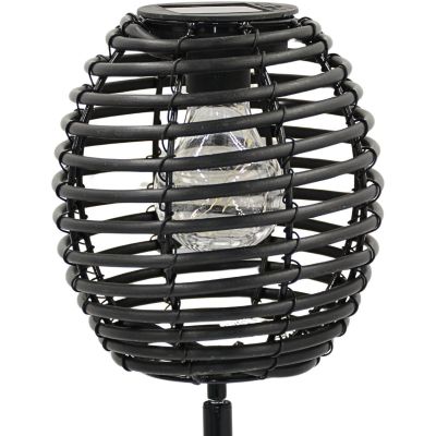 18. LAMPA SOLARNA KULA RATTAN CZARNA PROGARDEN