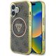 Etui Guess IML Metal Glitter 4G Circle Triangle MagSafe na iPhone 16 - brązowy
