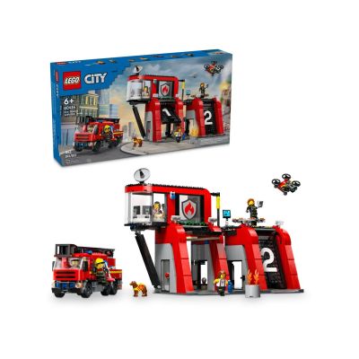 11. LEGO City 60414 Remiza strażacka z wozem strażackim