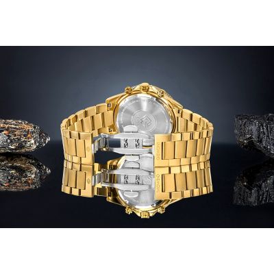 6. Zegarek Męski Giewont Chronograph Sapphire Złoto Czarny GW3520-B4