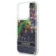 6. Etui Guess Flower Liquid Glitter na iPhone 14 Pro Max - niebieskie