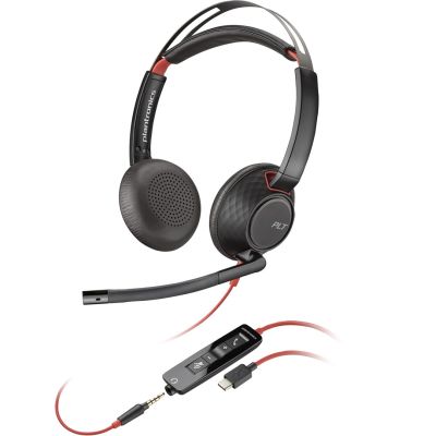 99. Słuchawki Poly Blackwire 5220 Stereo USB-C Headset +3.5mm Plug +USB-C/A Adapter 8X231AA