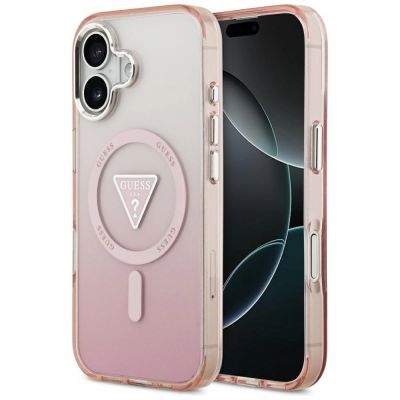 Etui Guess IML Gradient Triangle Logo MagSafe na iPhone 17 - różowe