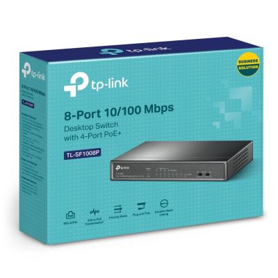 4. Switch TP-LINK TL-SF1008P (8x 10/100Mbps)