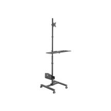 Wyposażenie - Wózek na płaski panel / obudowa komputera - plastikowa, stal nierdzewna - rozmiar ekranu: 43,2-81,3 cm (17"-32") - wolnostojący