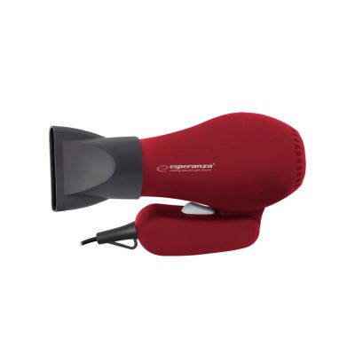 6. Suszarka do włosów Esperanza AURORA EBH003R (750W; kolor czerwony)