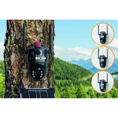 8. Kamera zewnętrzna podwójna 4G 3MP+3MP + panel słoneczny Technaxx TX-329