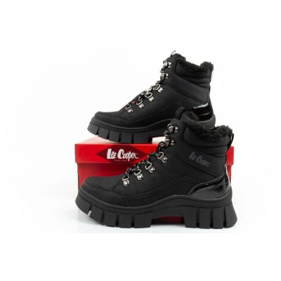 10. Lee Cooper buty sportowe damskie zimowe trekkingowe ocieplane czarne wysokie