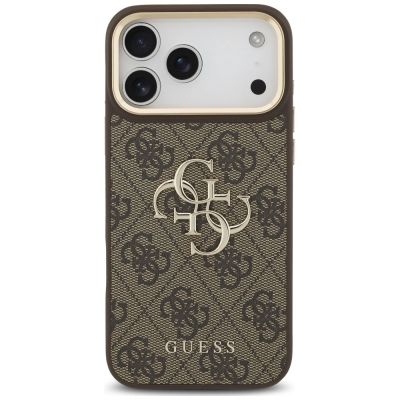 3. Etui Guess 4G Big 4G Classic Logo Big Strap Metal Buttons na iPhone 18 Pro Max / 17 Pro Max - brązowe