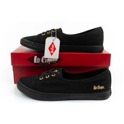 10. Lee Cooper buty trampki damskie sportowe czarne wsuwane baleriny