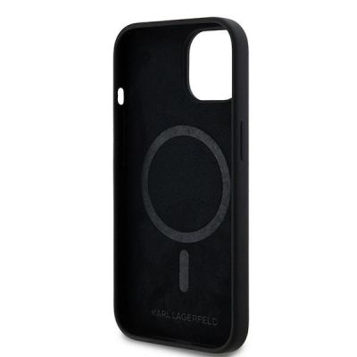 7. Etui Karl Lagerfeld Silicone Karl&Choupette MagSafe na iPhone 15 Plus / 14 Plus - czarne