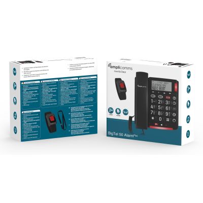 5. amplicomms BigTel 50 Alarm Plus Telefon analogowy Nazwa i identyfikacja dzwoniącego Ciemny Szary