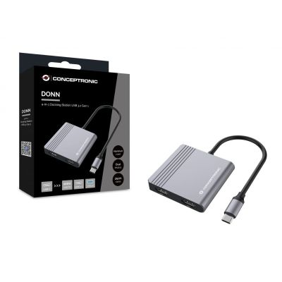 4. Conceptronic DONN13G stacja dokująca Przewodowa USB 3.2 Gen 1 (3.1 Gen 1) Type-C Szary