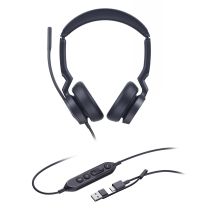 Yealink UH46 Dual UC USB-C/A Zestaw słuchawkowy Przewodowa Opaska na głowę Biuro/centrum telefoniczne USB Type-C / USB Type-A Czarny