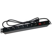 Alantec Listwa zasilająca 19" 230V - 7 gniazd (typu E - CEE 7/5), z wyłącznikiem LED, z zabezpieczeniem przeciwprzeciążeniowym, kabel 1,8m CEE 7/7 (PZ071U)