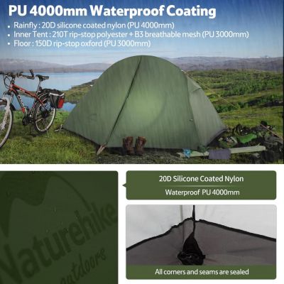 4. Namiot turystyczny Naturehike NH18A095-D - forest green