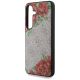 6. Etui Guess Leather 4G Flowers Print Metal Classic Logo MagSafe na Samsung Galaxy S25 - różowe