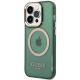 2. Etui Guess Gold Outline Translucent MagSafe na iPhone 14 Pro - zielone