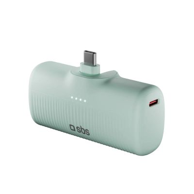 Powerbank SBS EcoPower 5000 mAh 10W z wbudowanym portem USB-C - zielony