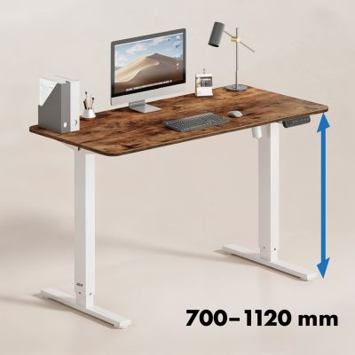 4. ERGO OFFICE BIURKO ELEKTRYCZNE REGULACJA MAX WYS. 1160MM, MAX - 80 KG, BEZ BLATU DO PRACY STOJĄCO SIEDZĄCEJ, BIAŁE ER-400 W