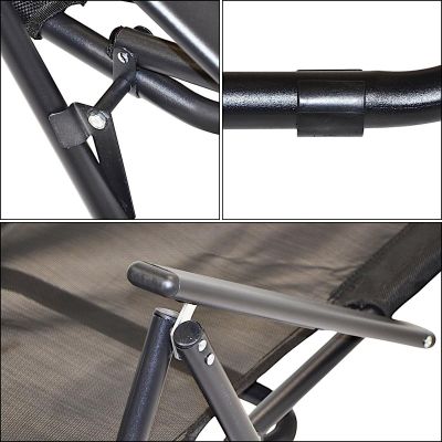 10. KRZESŁO TURYSTYCZNE Z PODŁOKIETNIKAMI 61x66x65-108CM SKŁADANE CZARNE ENERO CAMP