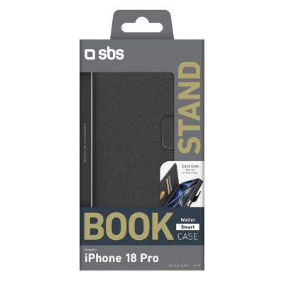 2. Etui SBS Wallet Smart na iPhone 18 Pro z portfelem i podstawką - czarne