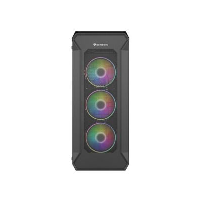 36. Obudowa NATEC Genesis Irid 505 ARGB NPC-1518 (ATX. Micro ATX. Mini ITX; kolor czarny)