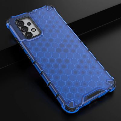 4. Honeycomb etui pancerny pokrowiec z żelową ramką Samsung Galaxy A03s (166,5) niebieski