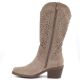 3. Kozaki damskie ażurowe kowbojki beżowe S.Barski HY62-8126
