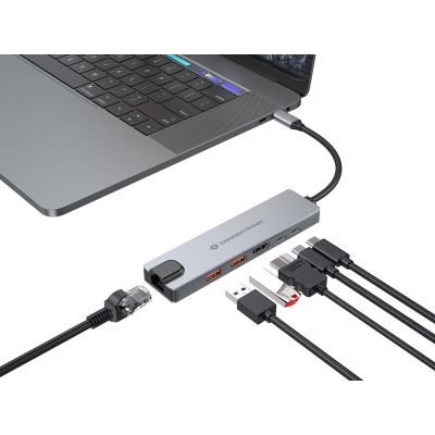 4. Conceptronic DONN29G stacja dokująca Przewodowa USB 3.2 Gen 2 (3.1 Gen 2) Type-C Szary