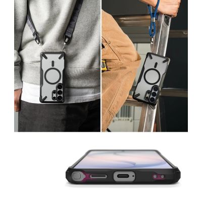 7. Etui Ringke Fusion X Magnetic MagSafe na Samsung Galaxy S26 Ultra - przezroczysto-czarne