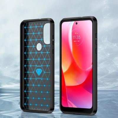 4. Carbon Case elastyczne etui pokrowiec Motorola Moto G Power 2022 czarny