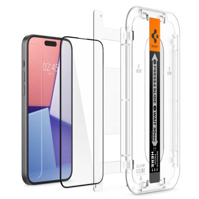 2. Szkło hartowane Spigen Glas.tR EZ Fit FC na iPhone 15 Plus - czarne