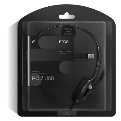 7. Słuchawki nauszne przewodowe Epos PC7 USB-A Mono