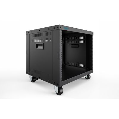 5. 8U AVS rack, 420 x 507 x 460 mm threaded mountingholes, castors, bl
