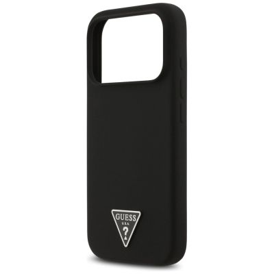 6. Etui Guess Silicone Triangle Logo MagSafe do iPhone 17 Pro Max - czarne