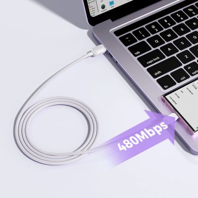 7. Kabel Joyroom Multi-Color Series A14 USB-A / USB-C 3A 1.2 m - biały