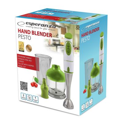 4. Blender ręczny Esperanza Crema EKM003G (450W; kolor zielony)