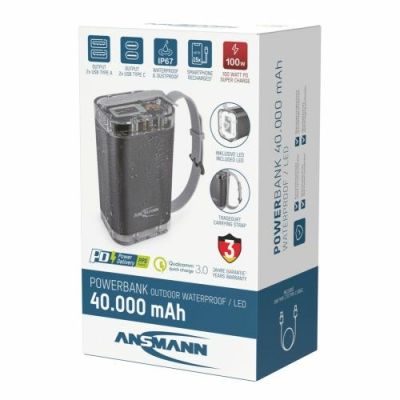 15. Ansmann PB4100 Litowo-polimerowy (LiPo) 40000 mAh Srebrny