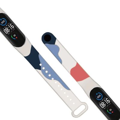 3. Strap Moro opaska do Xiaomi Mi Band 5 / 6 silikonowy pasek bransoletka do zegarka wzór 10